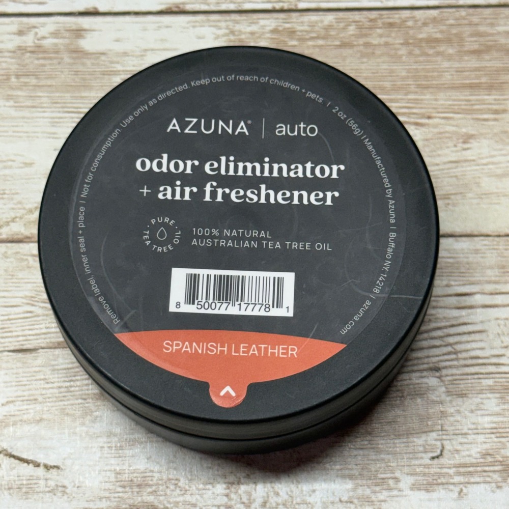 Azuna Odor Eliminator Air Freshener 2oz Tea Tree Oil Spanish Leather